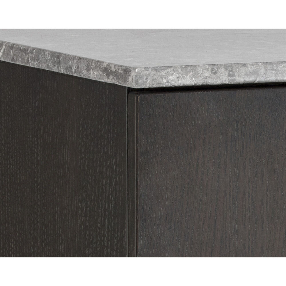 Rebel 35.5 X 19 inch Gold / Grey Marble / Charcoal Grey Sideboard, Small